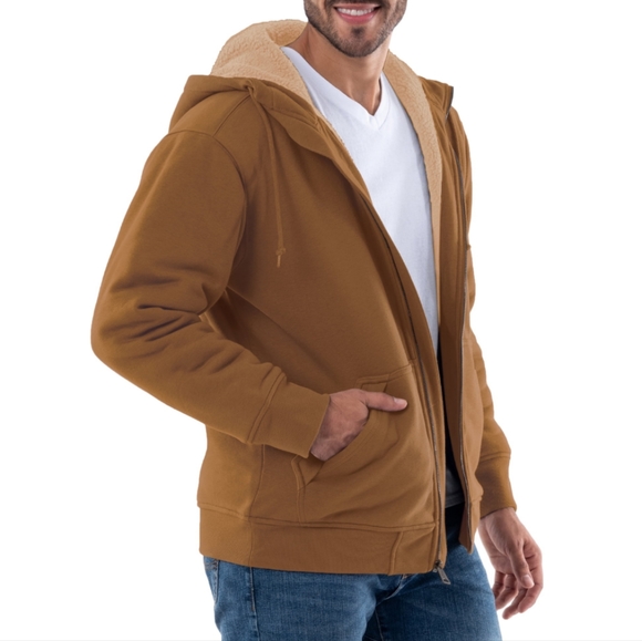 Wrangler Men's Long Sleeve Full Zip Fleece Hoodie - Picture 2 of 6